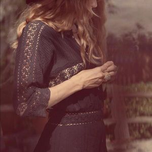 Love Shack Fancy Beth Dress/Small/White & blue